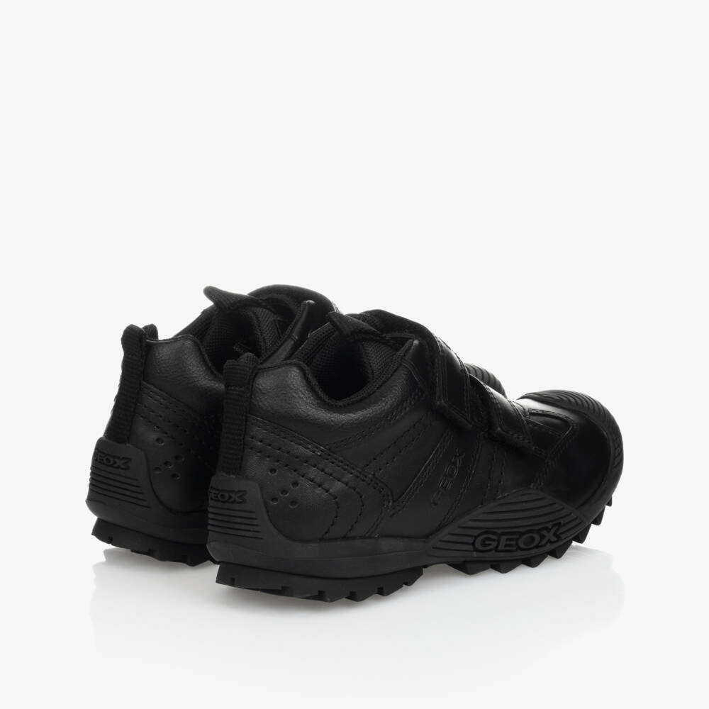 Geox-Boys Black Leather Trainers | Childrensalon Outlet