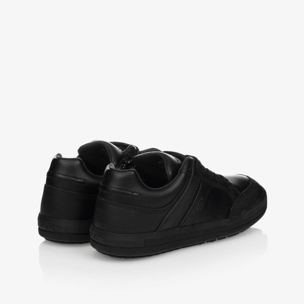 Geox-Boys Black Leather Trainers | Childrensalon Outlet