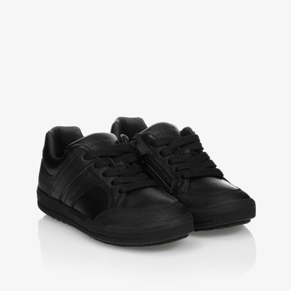 Geox-Boys Black Leather Trainers | Childrensalon Outlet