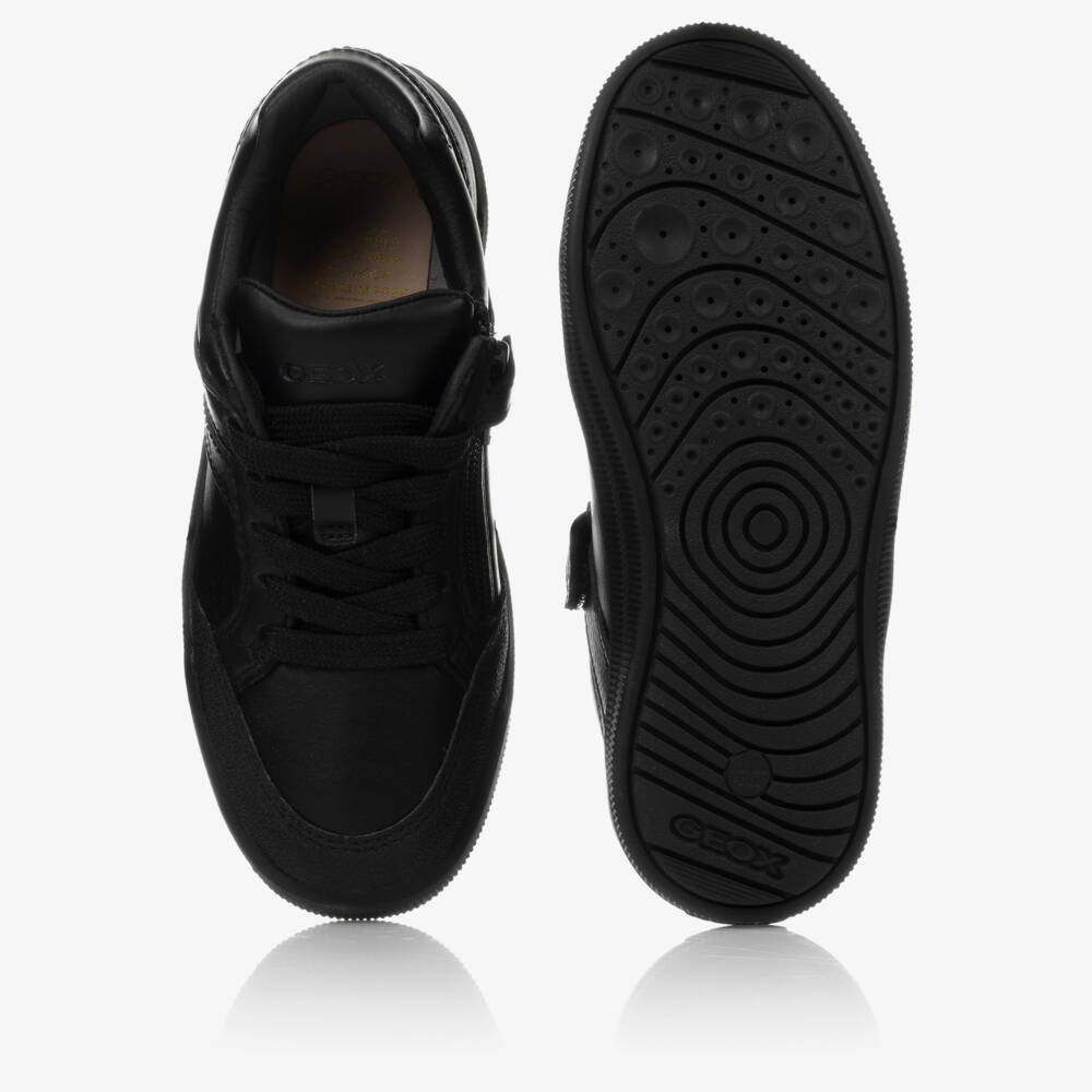 Geox-Boys Black Leather Trainers | Childrensalon Outlet