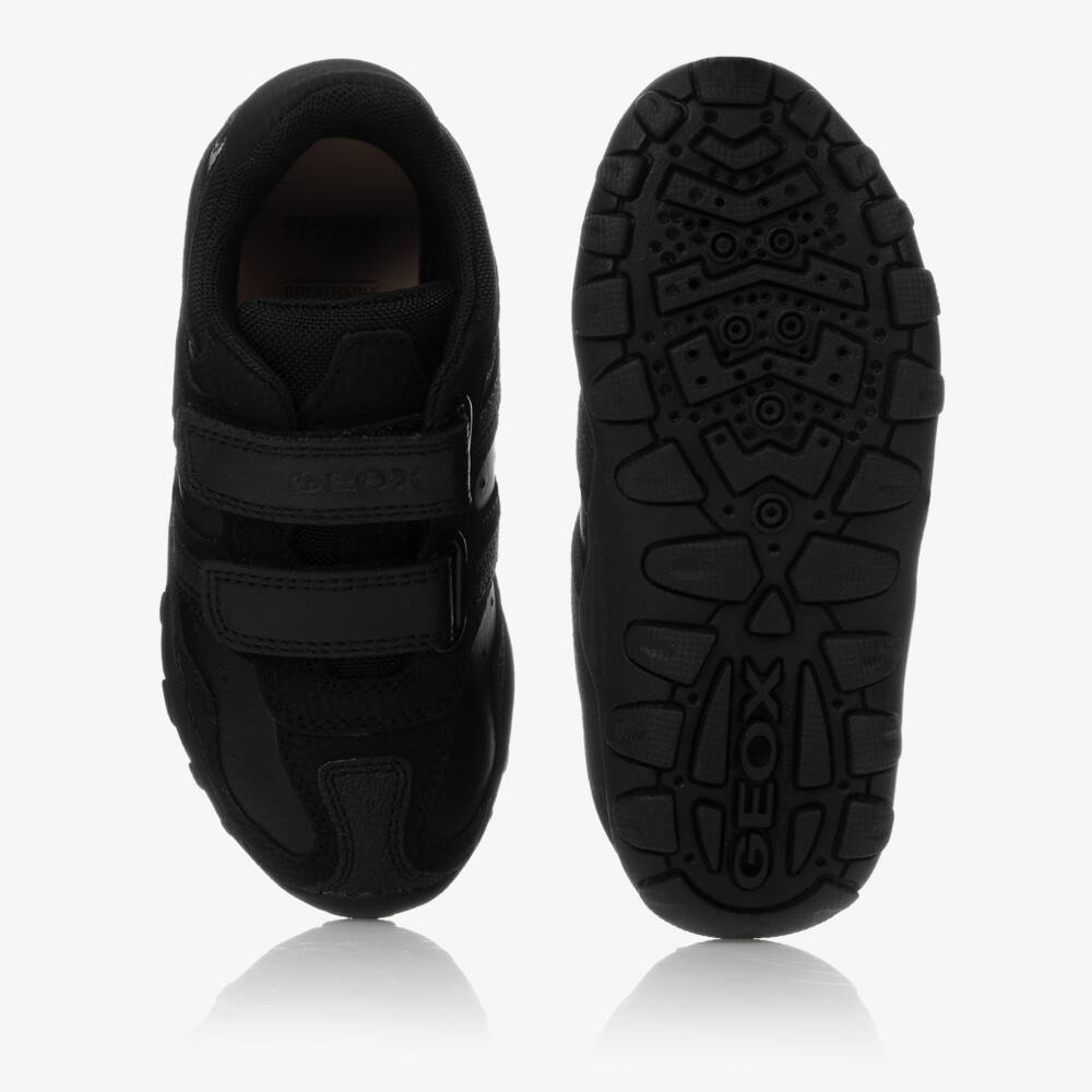 Geox-Boys Black Leather Trainers | Childrensalon Outlet