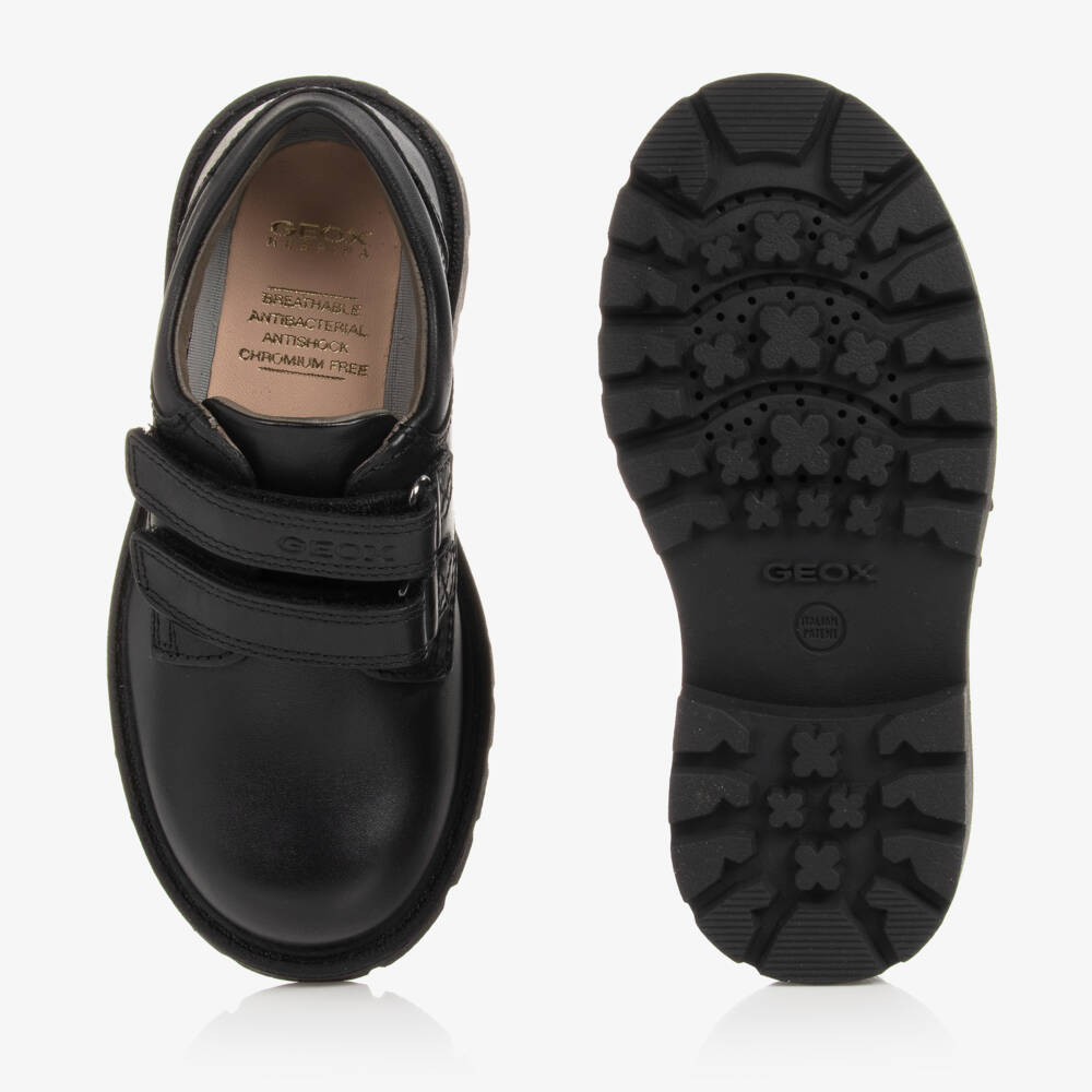 Geox-Boys Black Leather Trainers | Childrensalon Outlet