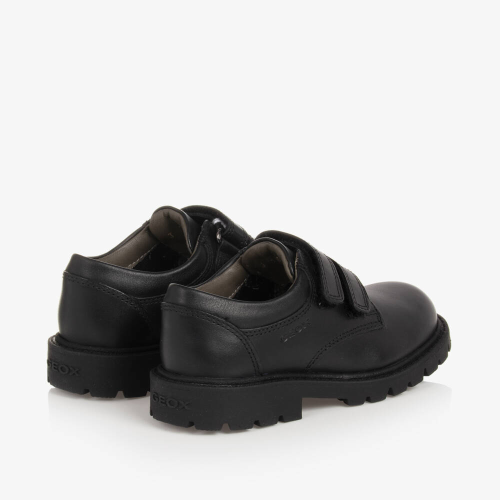 Geox-Boys Black Leather Trainers | Childrensalon Outlet
