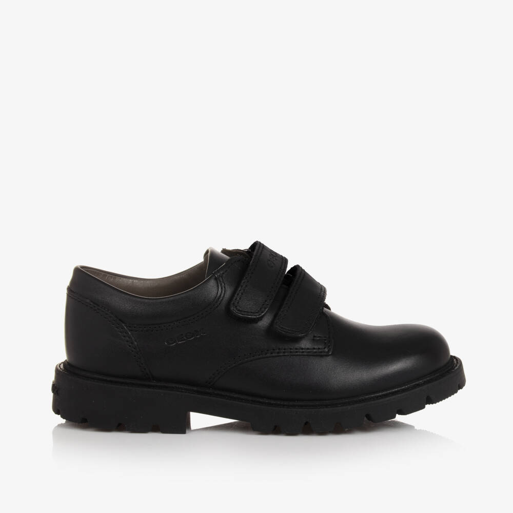 Geox-Boys Black Leather Trainers | Childrensalon Outlet