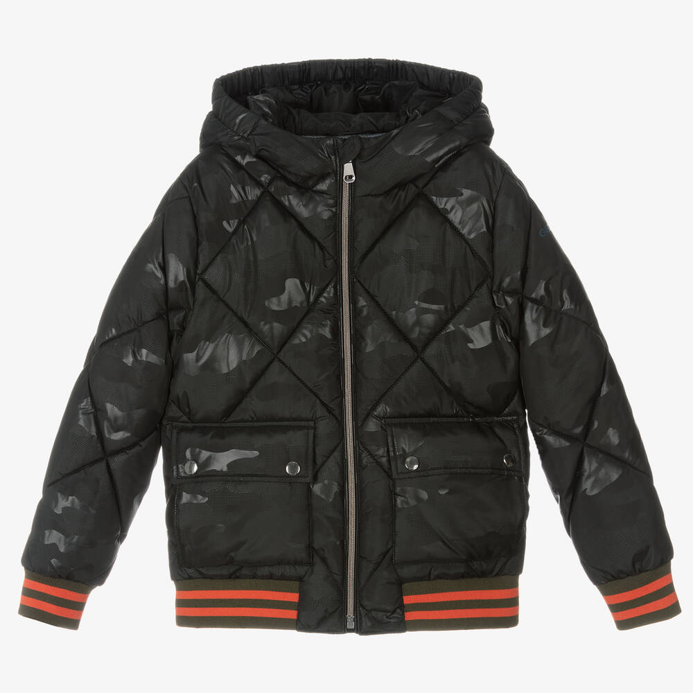 Geox - Boys Black Quilted Jacket | Childrensalon