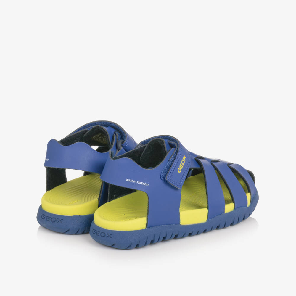 Geox-Boys Blue Faux Leather Sandals | Childrensalon Outlet