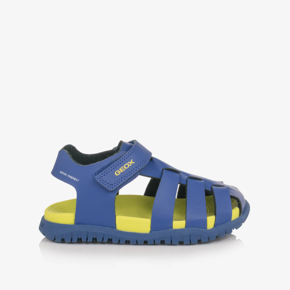 Geox-Boys Blue Faux Leather Sandals | Childrensalon Outlet