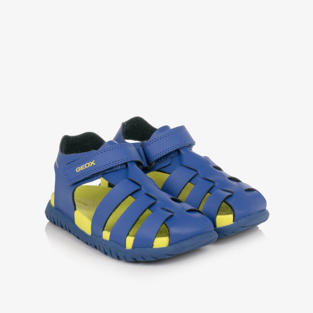 Geox-Boys Blue Faux Leather Sandals | Childrensalon Outlet