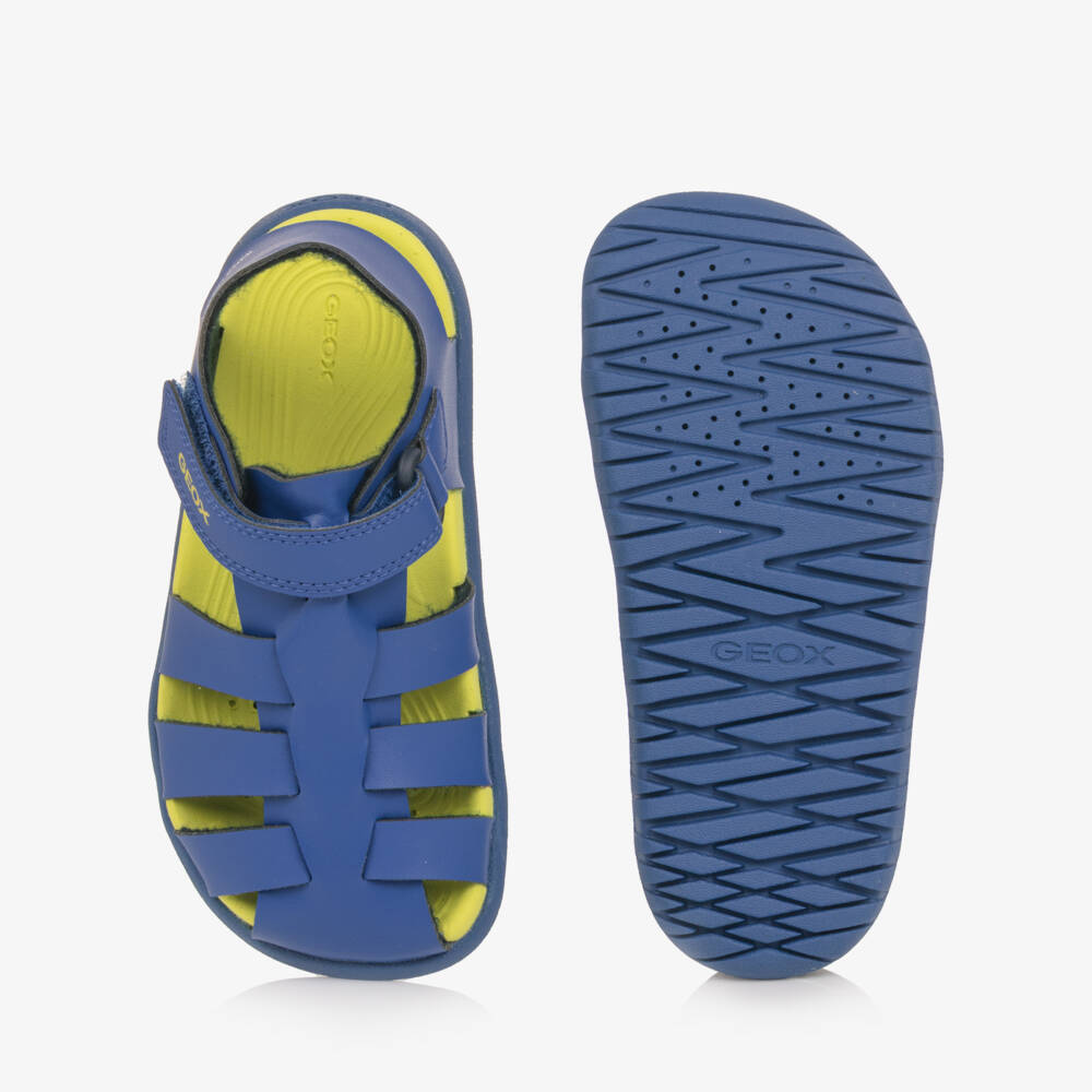 Geox-Boys Blue Faux Leather Sandals | Childrensalon Outlet