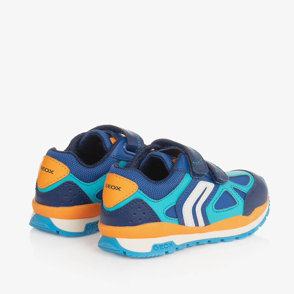 Geox-Boys Blue Faux Leather Velcro Trainers | Childrensalon Outlet