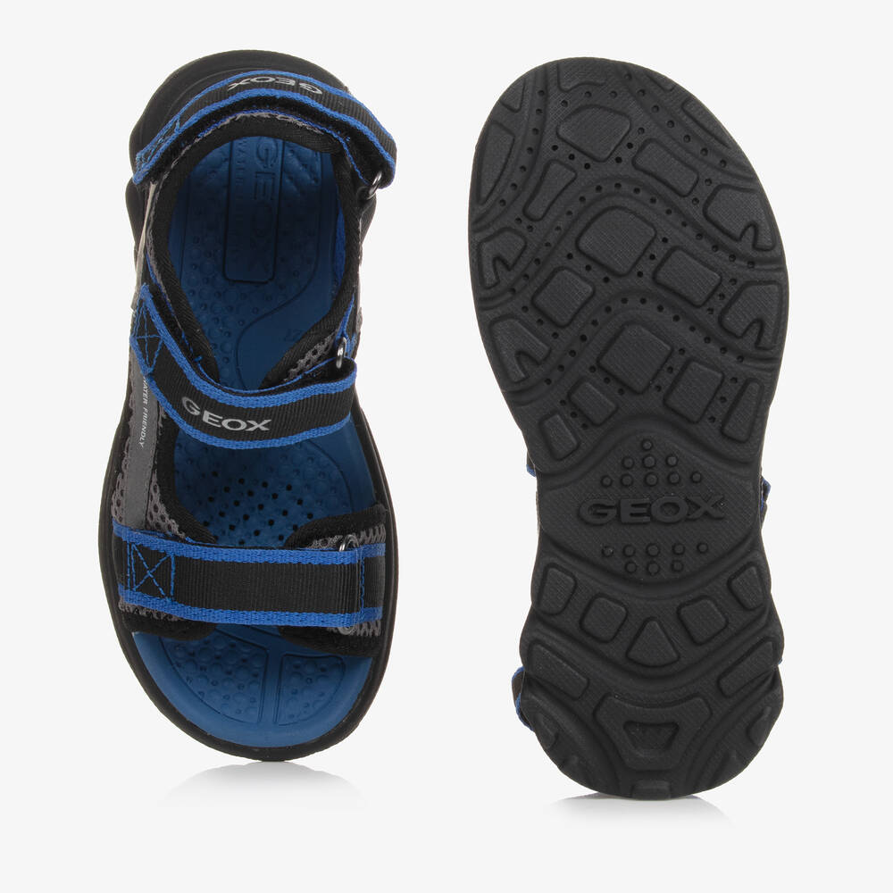 Geox-Сине-серые сандалии на липучке для мальчиков | Childrensalon Outlet