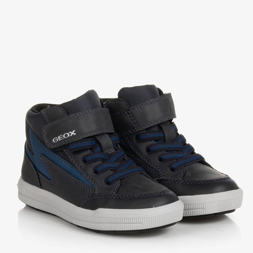 Geox - Boys Blue High Top Trainers | Childrensalon