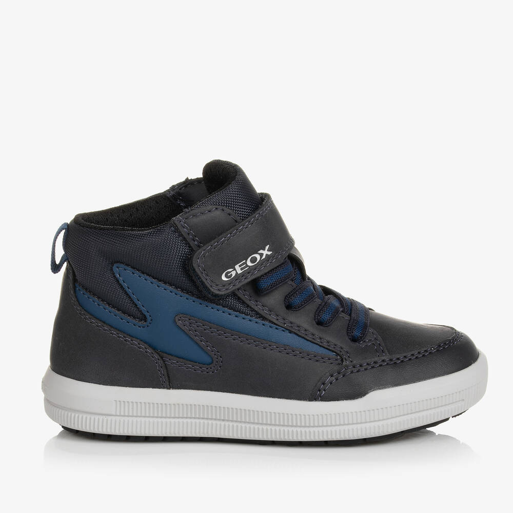 Geox Boys Blue High Top Trainers Childrensalon Outlet