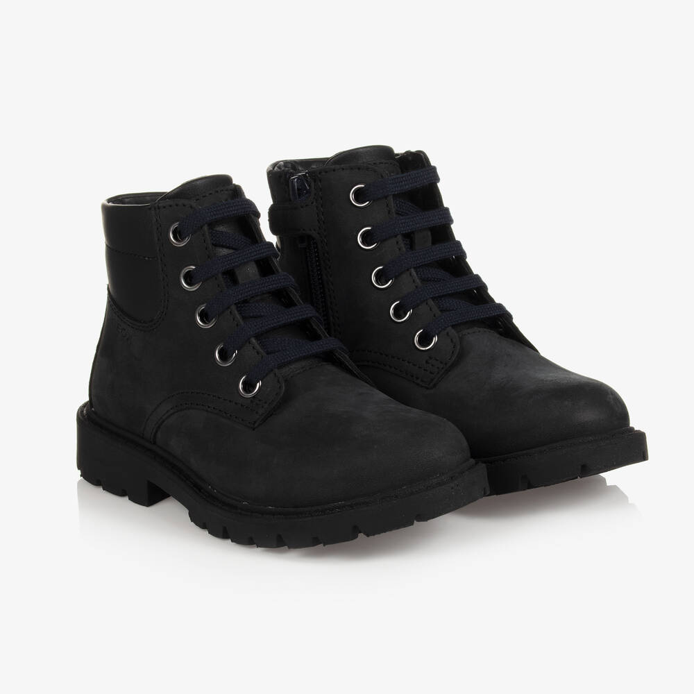 Geox - Boots bleues en cuir garçon | Childrensalon