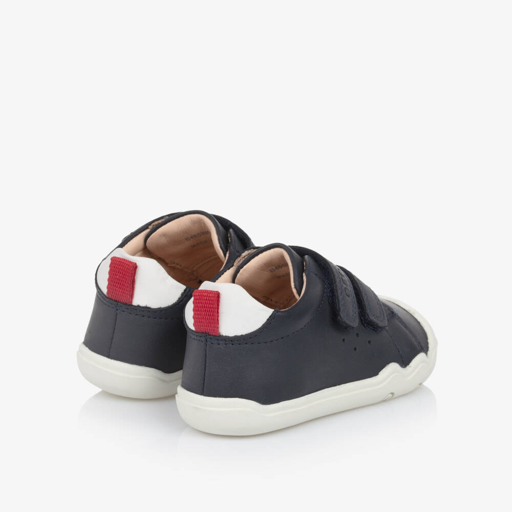 Geox-Boys Blue Leather Velcro Walkers | Childrensalon Outlet