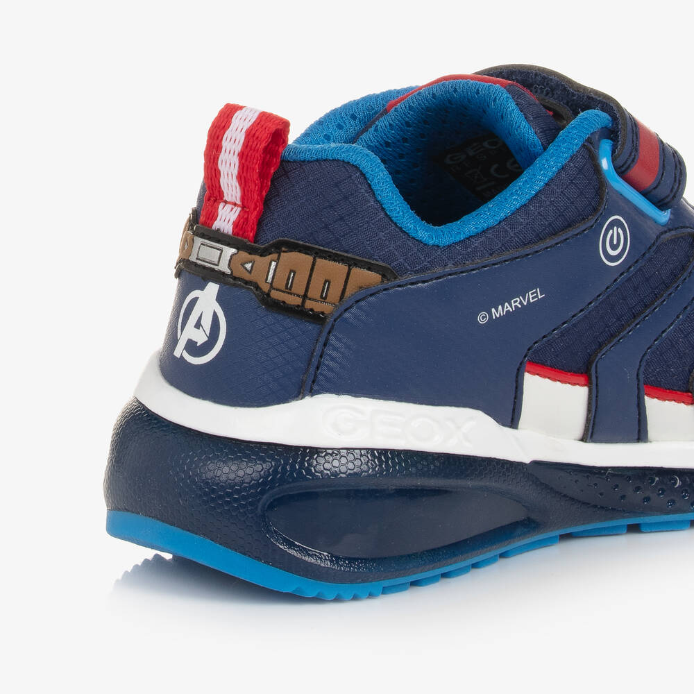 Geox-Boys Blue Light-Up Marvel Trainers | Childrensalon Outlet
