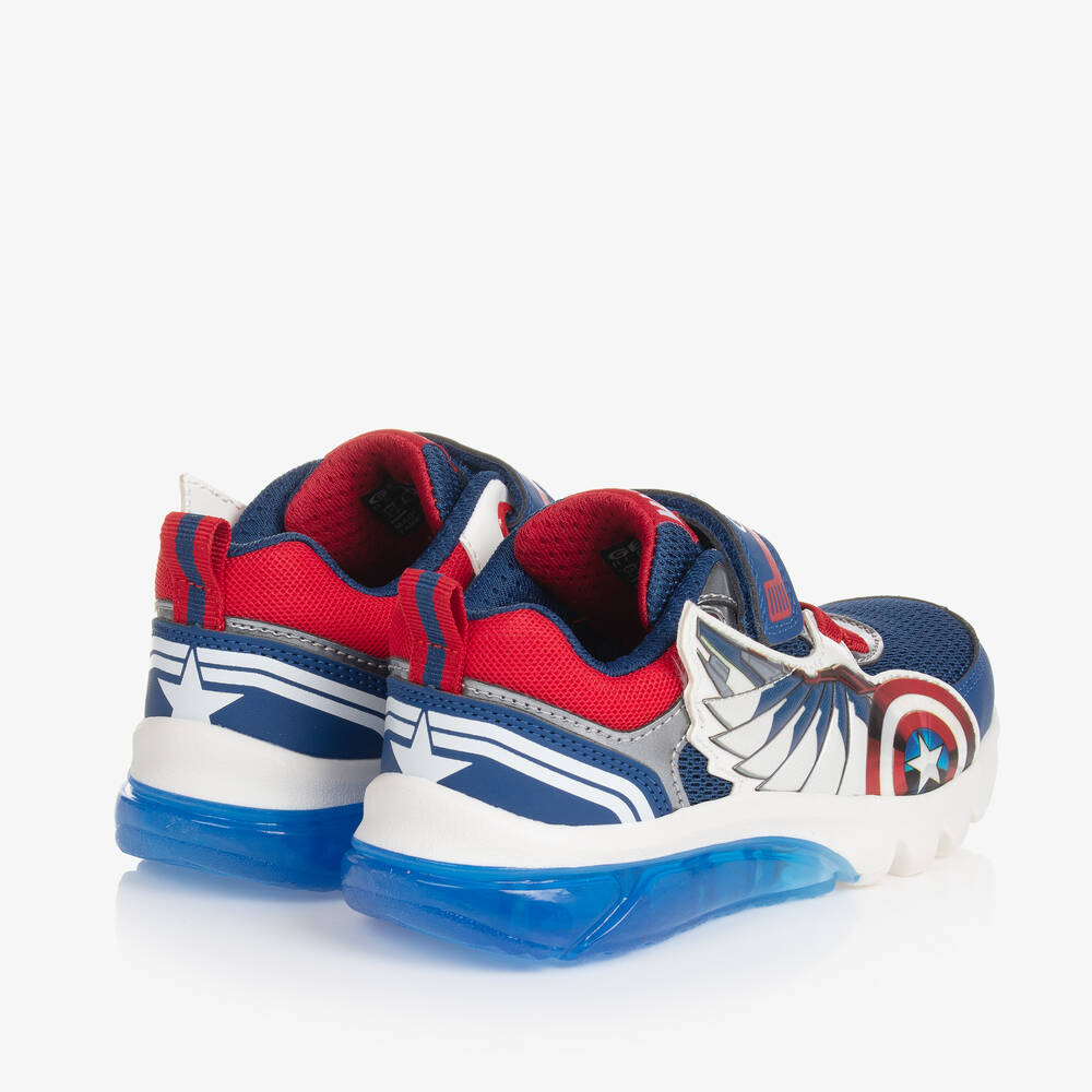 Geox-Boys Blue Light-Up Marvel Trainers | Childrensalon Outlet