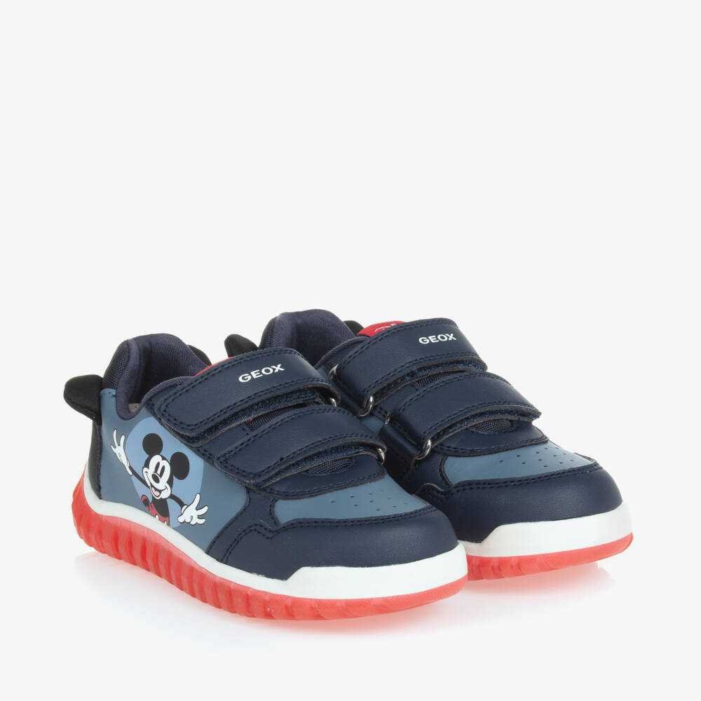 Geox-Boys Blue Light-Up Mickey Trainers | Childrensalon Outlet