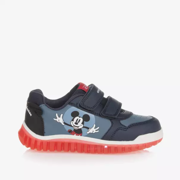 Geox-حذاء رياضي مضئ جلد صناعى لون أزرق للأولاد | Childrensalon Outlet