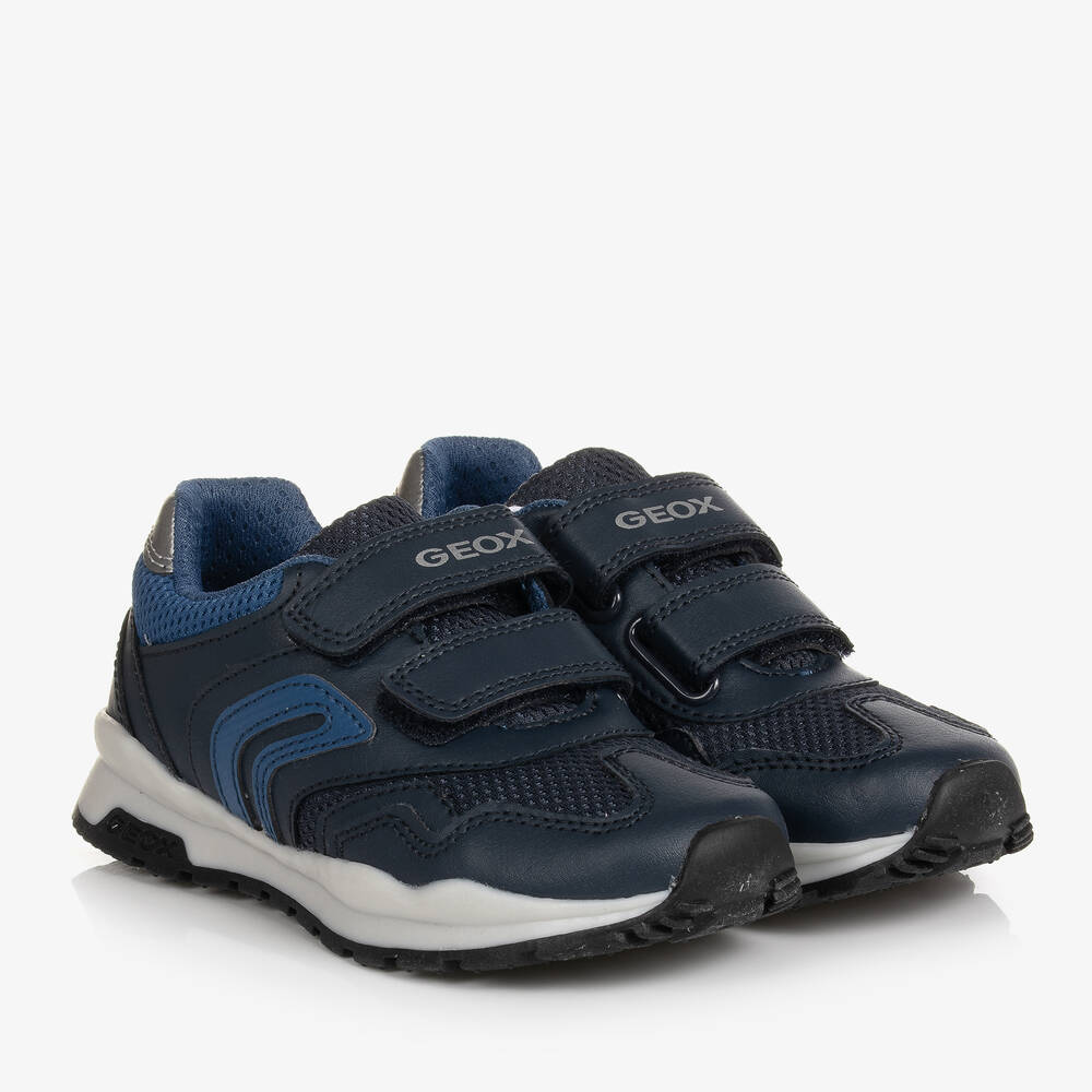 Geox - Синие сетчатые кроссовки на липучке | Childrensalon