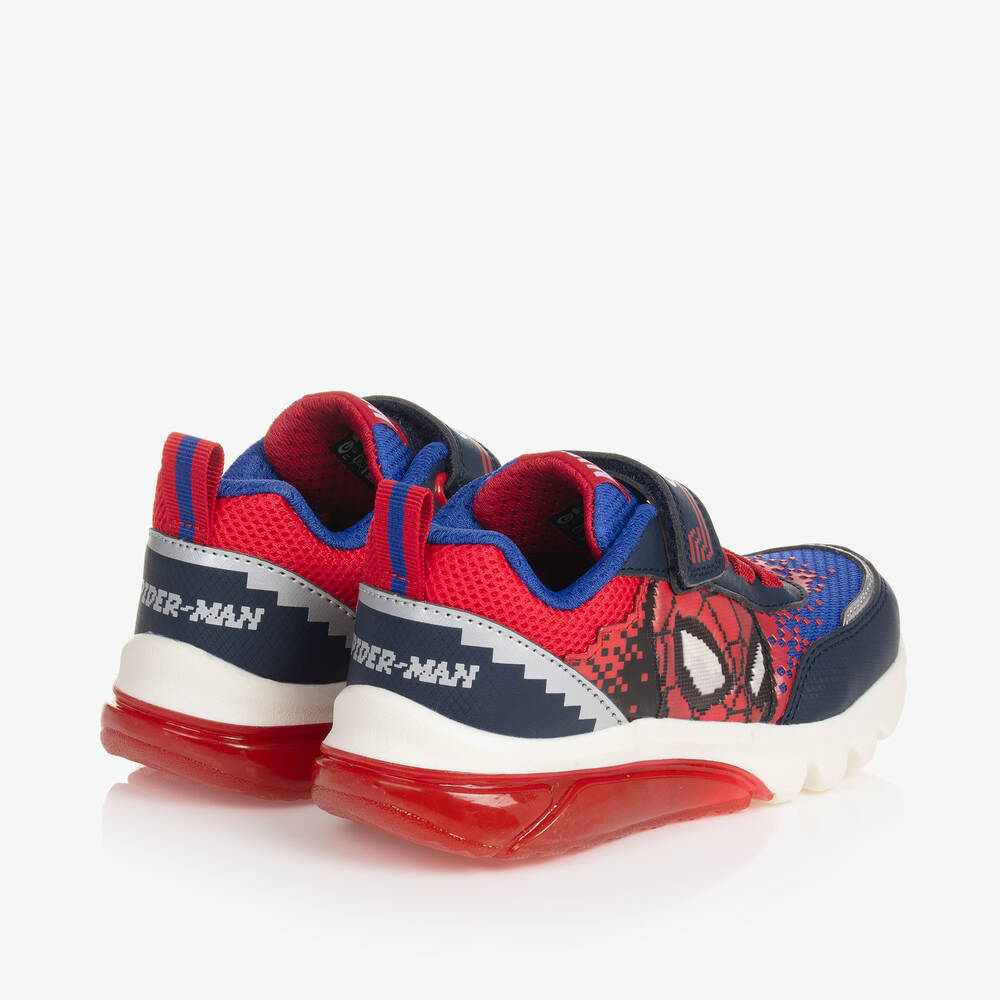 Geox-Boys Blue & Red Light-Up Marvel Trainers | Childrensalon Outlet