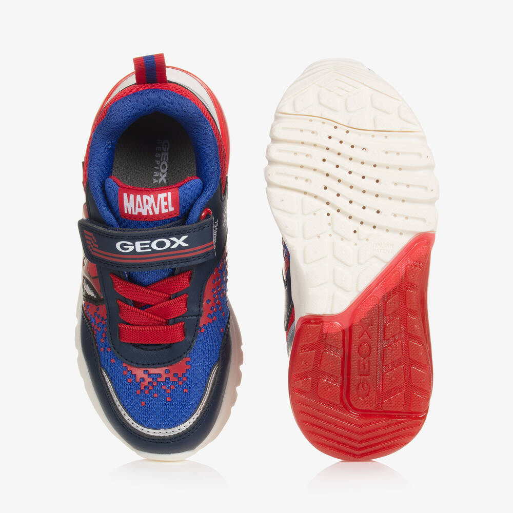Geox-Boys Blue & Red Light-Up Marvel Trainers | Childrensalon Outlet