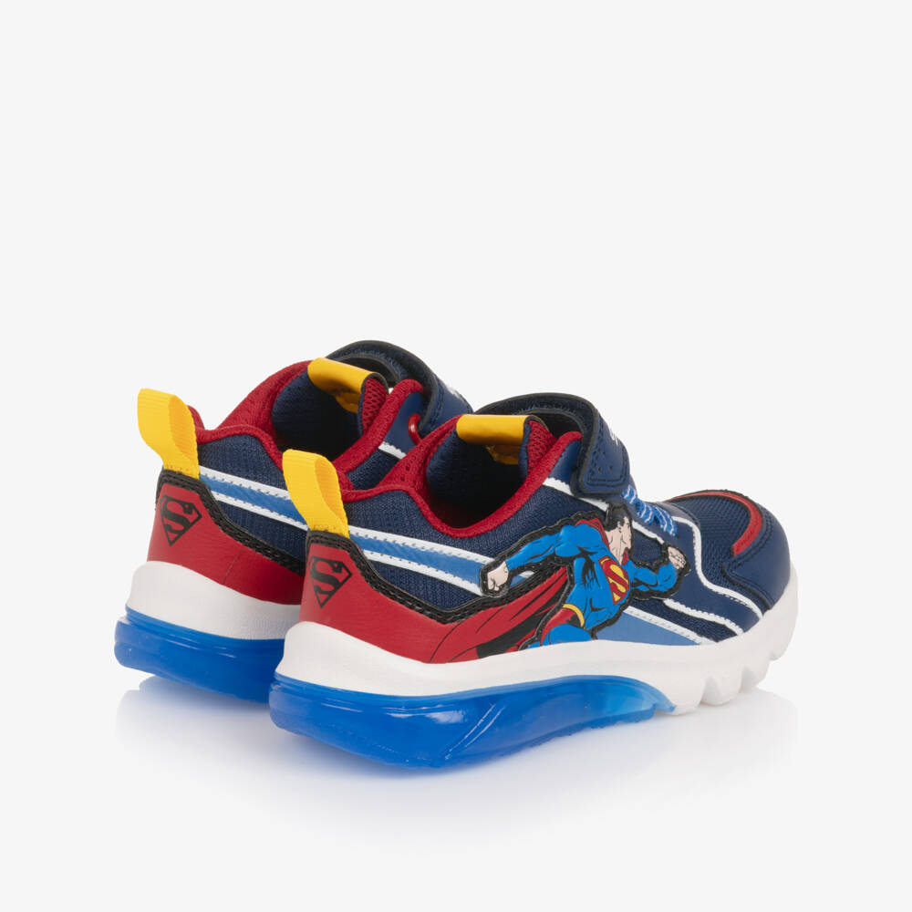 Geox-Boys Blue Superman Light-Up Trainers | Childrensalon Outlet