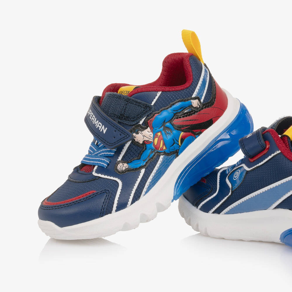 Geox-Boys Blue Superman Light-Up Trainers | Childrensalon Outlet