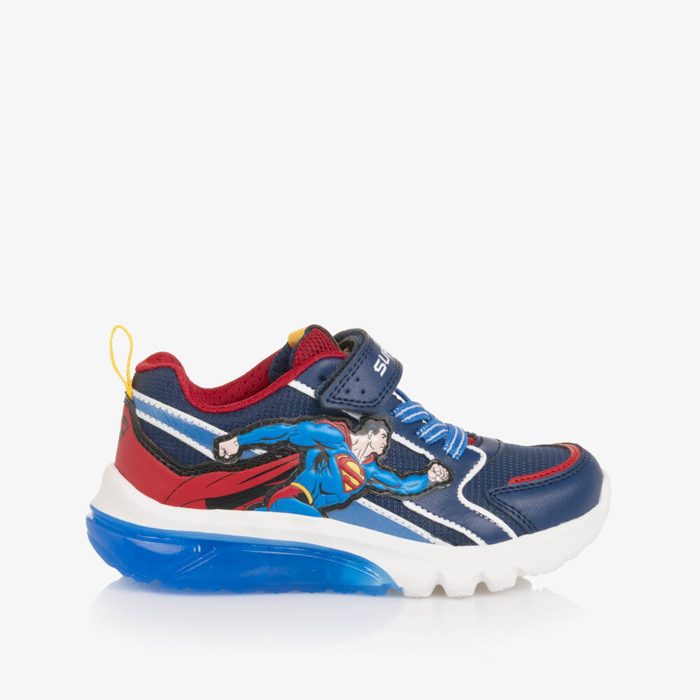 Geox-Boys Blue Superman Light-Up Trainers | Childrensalon Outlet
