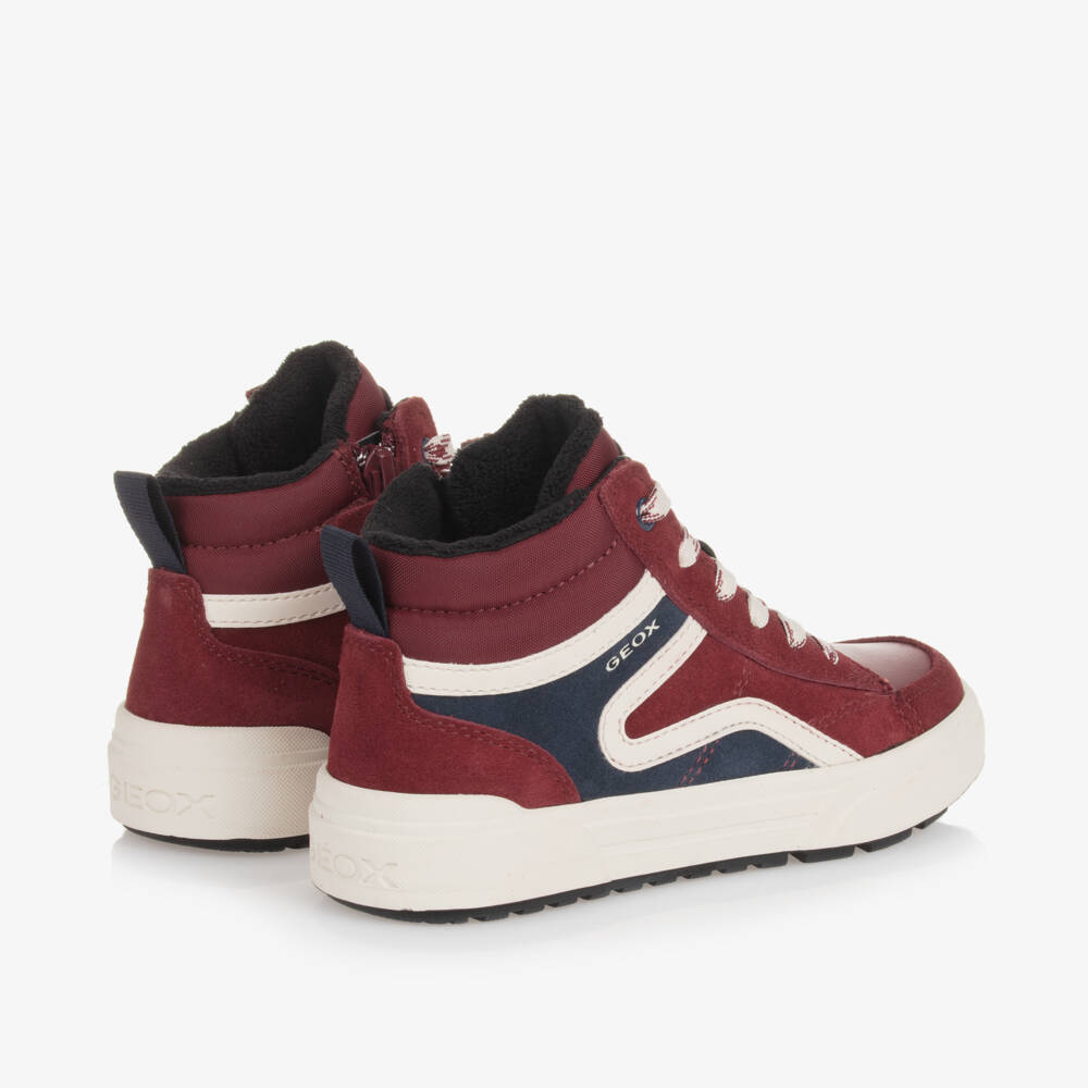 Geox - Boys Burgundy High Top Sneakers | Childrensalon Outlet