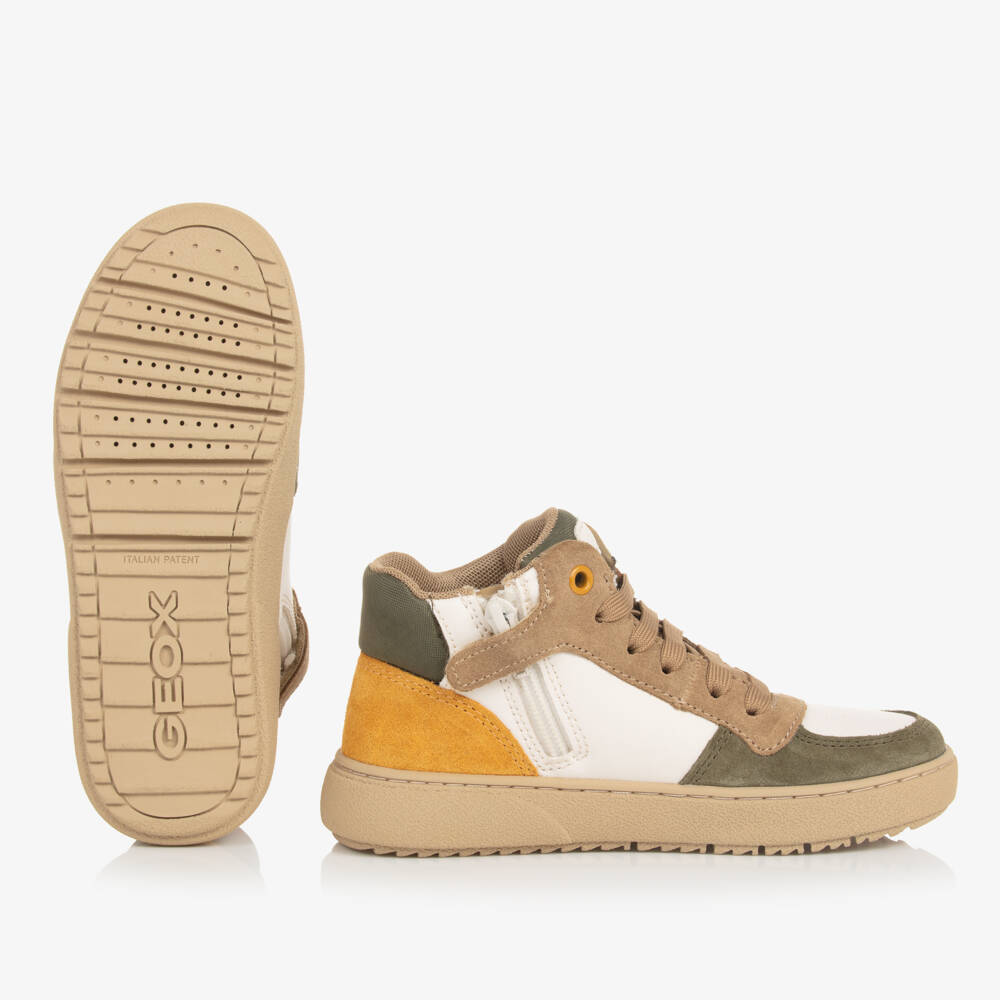 Geox-Boys Green Colourblock High Tops | Childrensalon Outlet