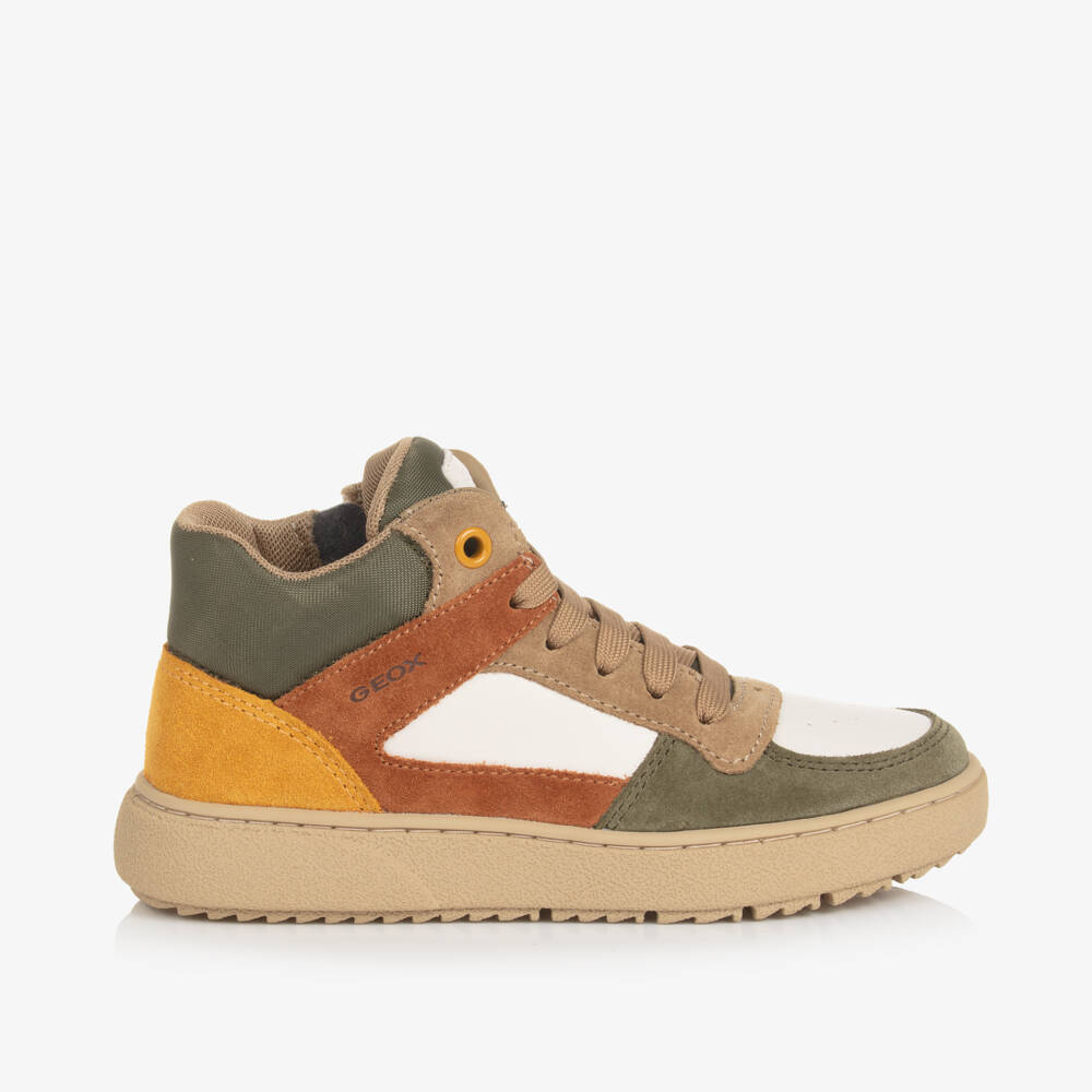 Geox-Boys Green Colourblock High Tops | Childrensalon Outlet