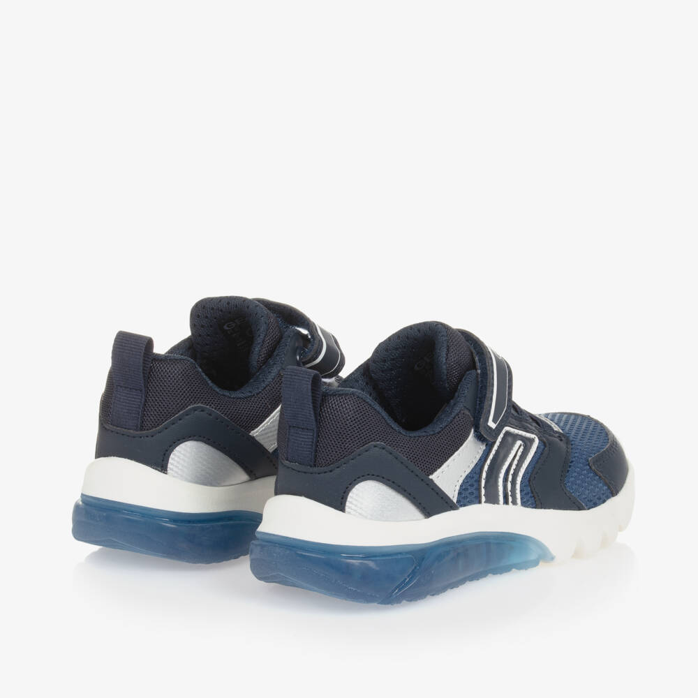 Geox-Boys Illuminated Blue Velcro Sneakers | Childrensalon Outlet