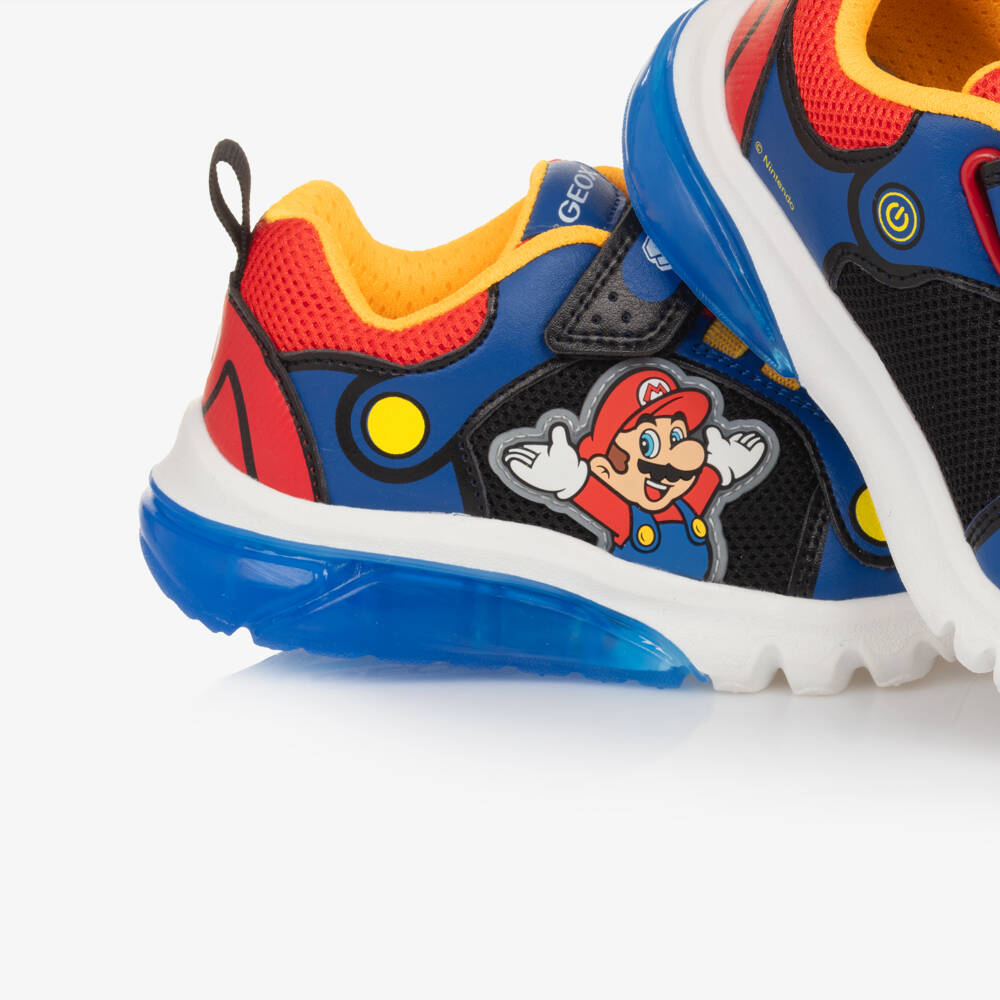 Geox-Boys Light-Up Blue Mario Trainers | Childrensalon Outlet