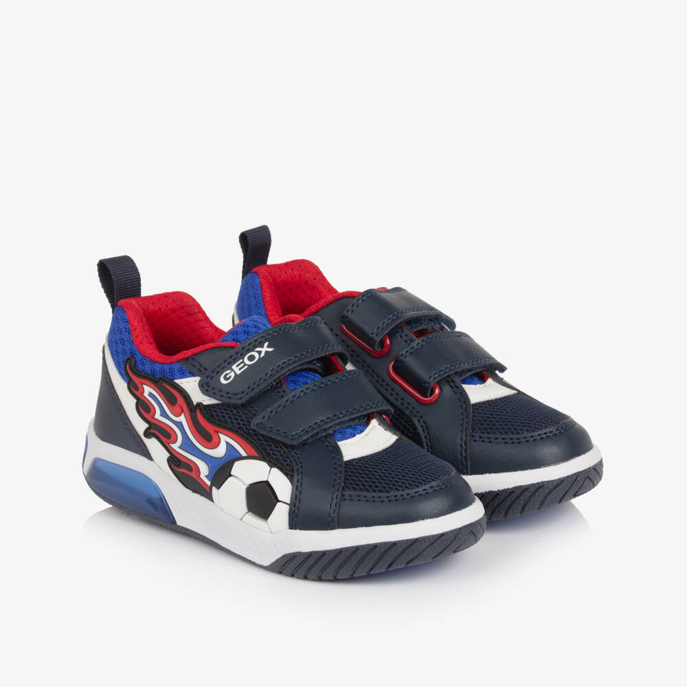 Geox-Boys Navy Blue Flame Velcro Trainers | Childrensalon Outlet