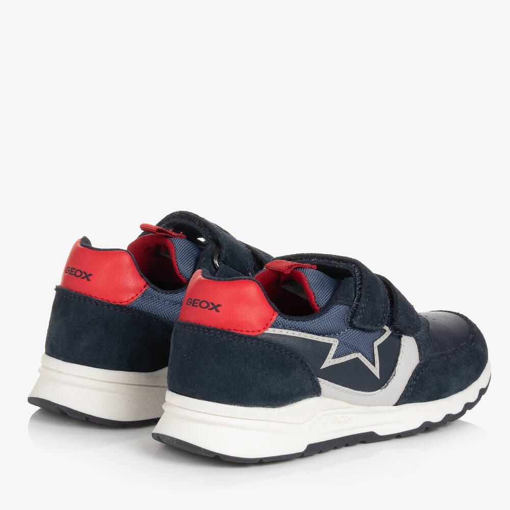 Geox-Boys Navy Blue Star Velcro Trainers | Childrensalon Outlet