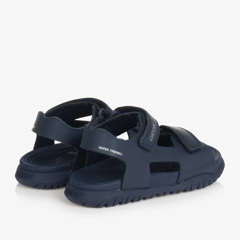 Geox-Boys Navy Blue Velcro Sandals | Childrensalon Outlet