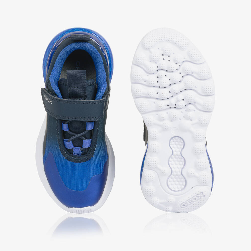 Geox-Boys Navy & Bright Blue Light-Up Trainers | Childrensalon Outlet