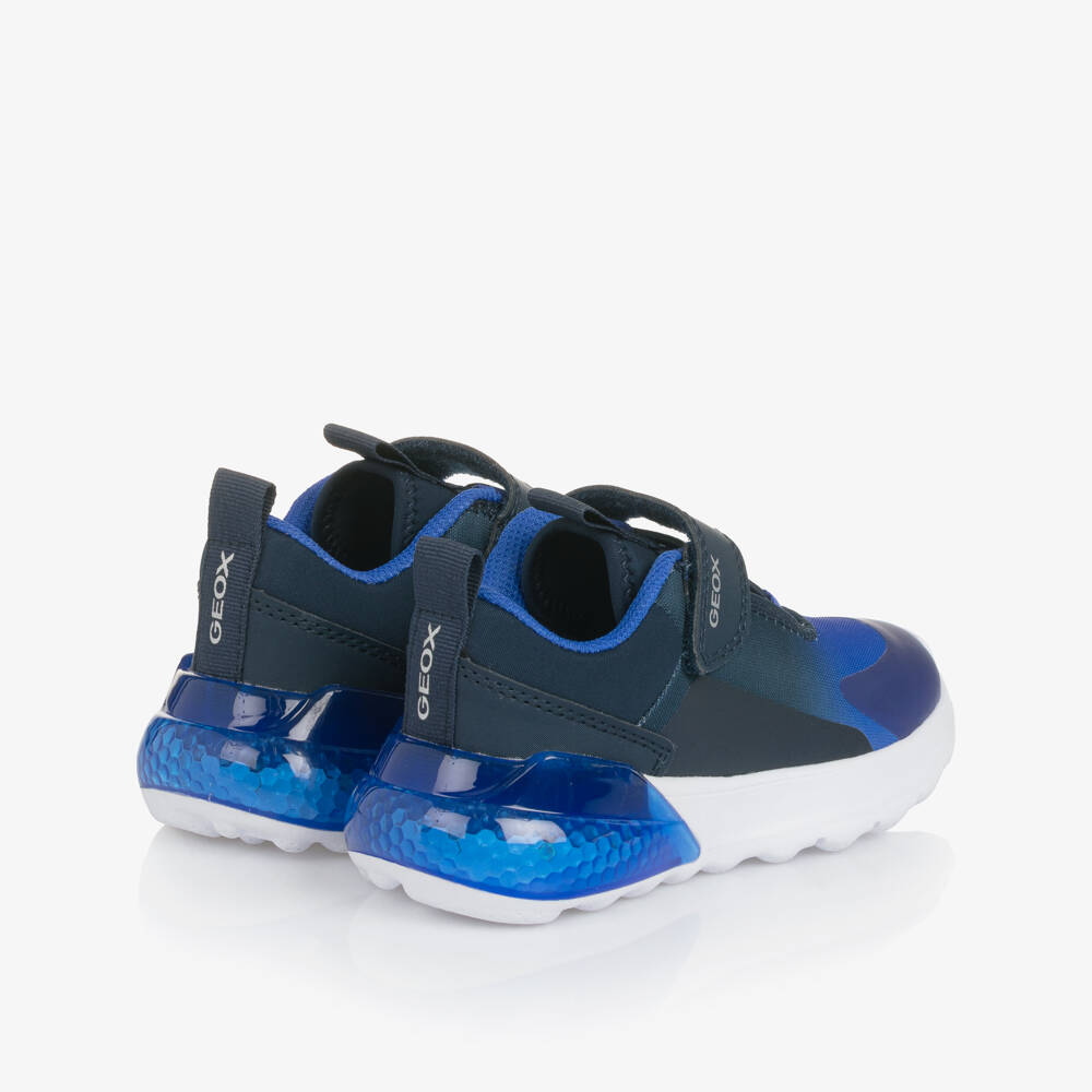 Geox-Boys Navy & Bright Blue Light-Up Trainers | Childrensalon Outlet