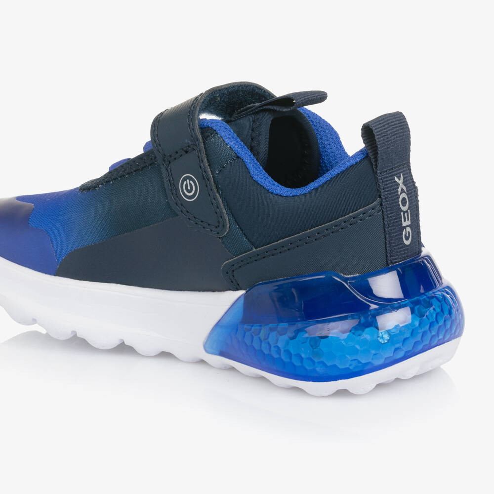 Geox-Boys Navy & Bright Blue Light-Up Trainers | Childrensalon Outlet