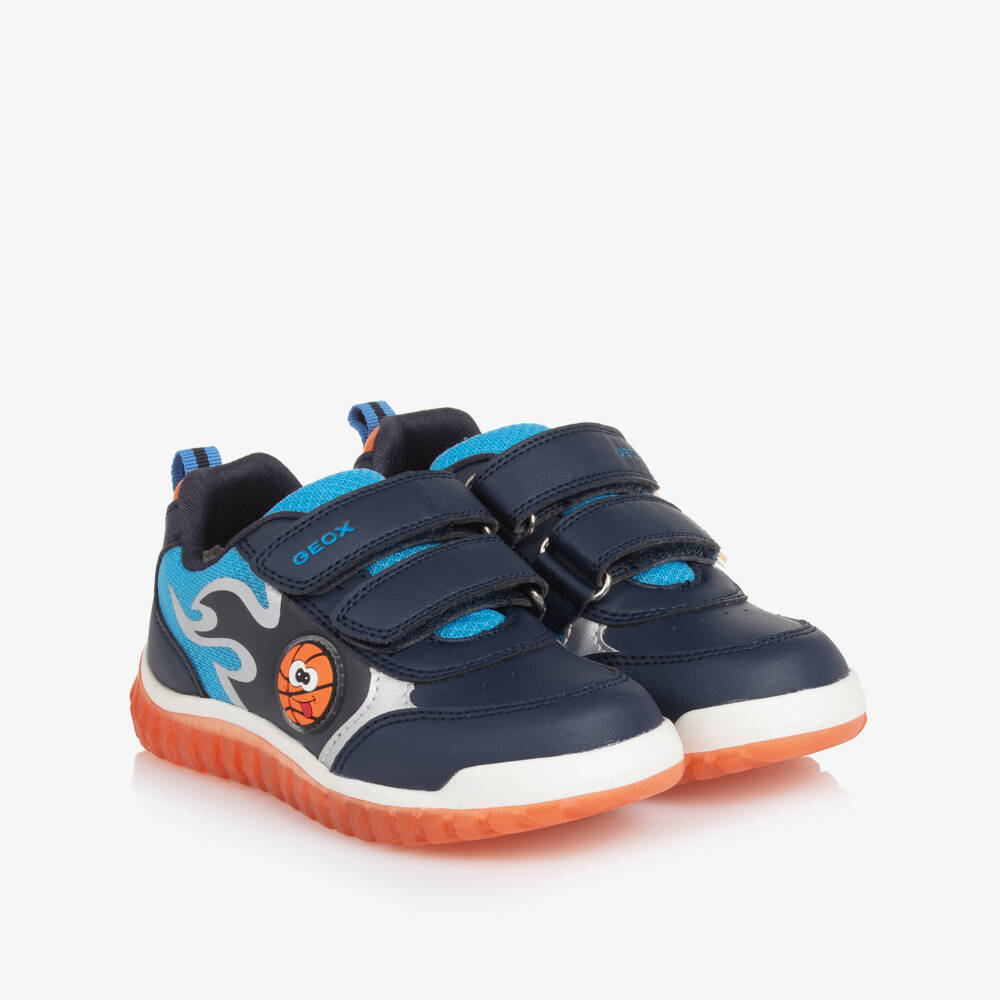 Geox-Boys Navy Light-Up Flame Trainers | Childrensalon Outlet