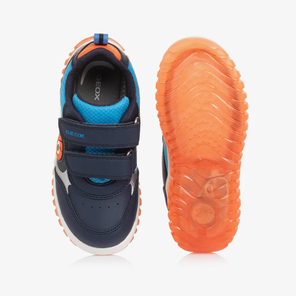 Geox-Boys Navy Light-Up Flame Trainers | Childrensalon Outlet