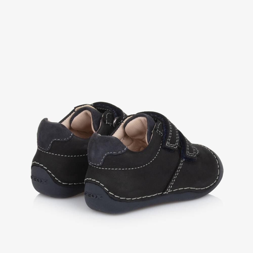 Geox-Boys Navy Suede Velcro Walkers | Childrensalon Outlet