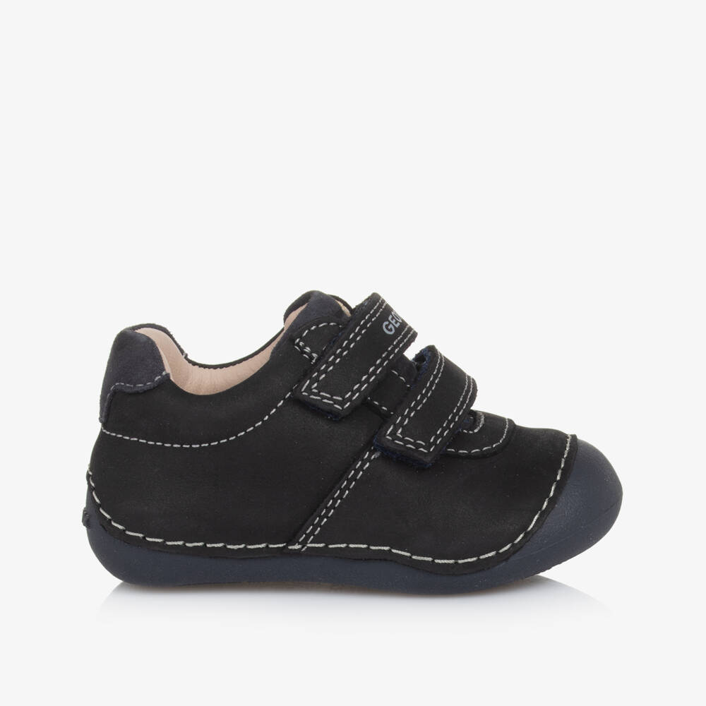 Geox-Boys Navy Suede Velcro Walkers | Childrensalon Outlet