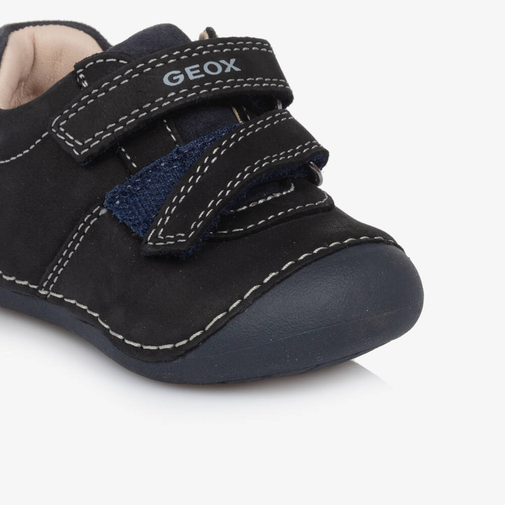 Geox-Boys Navy Suede Velcro Walkers | Childrensalon Outlet