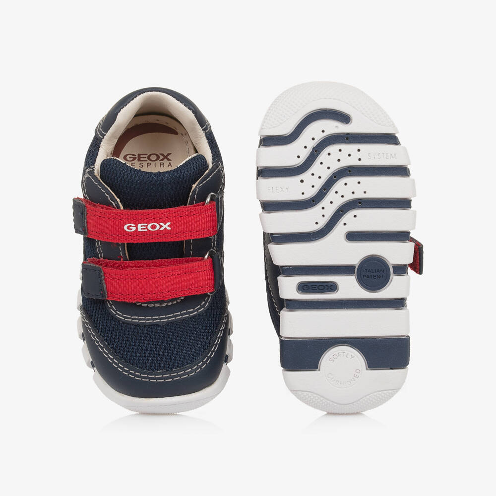 Geox-Boys Navy Velcro Breathable Sneakers | Childrensalon Outlet