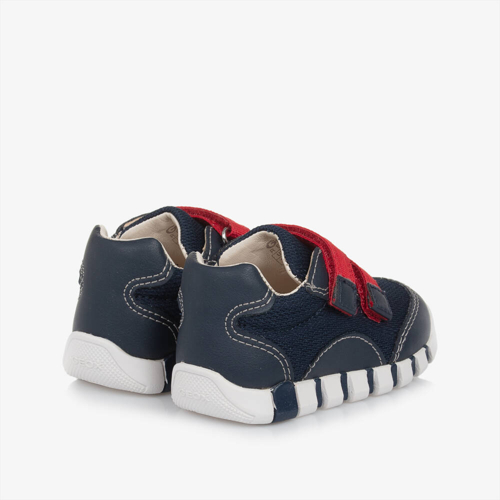 Geox-Boys Navy Velcro Breathable Sneakers | Childrensalon Outlet