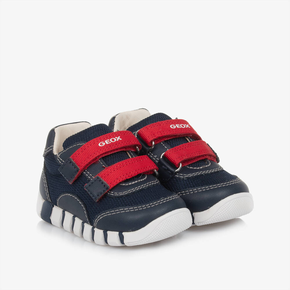 Geox-Boys Navy Velcro Breathable Sneakers | Childrensalon Outlet