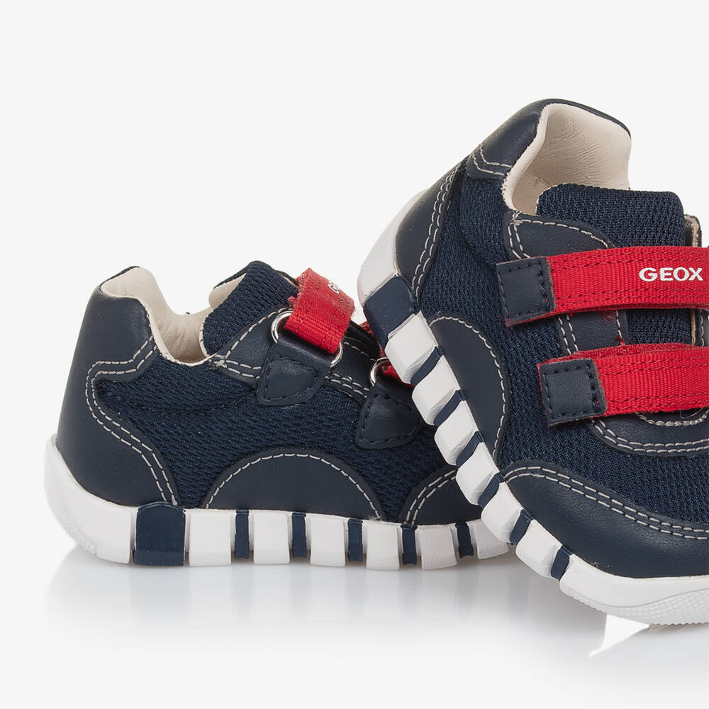 Geox-Boys Navy Velcro Breathable Sneakers | Childrensalon Outlet