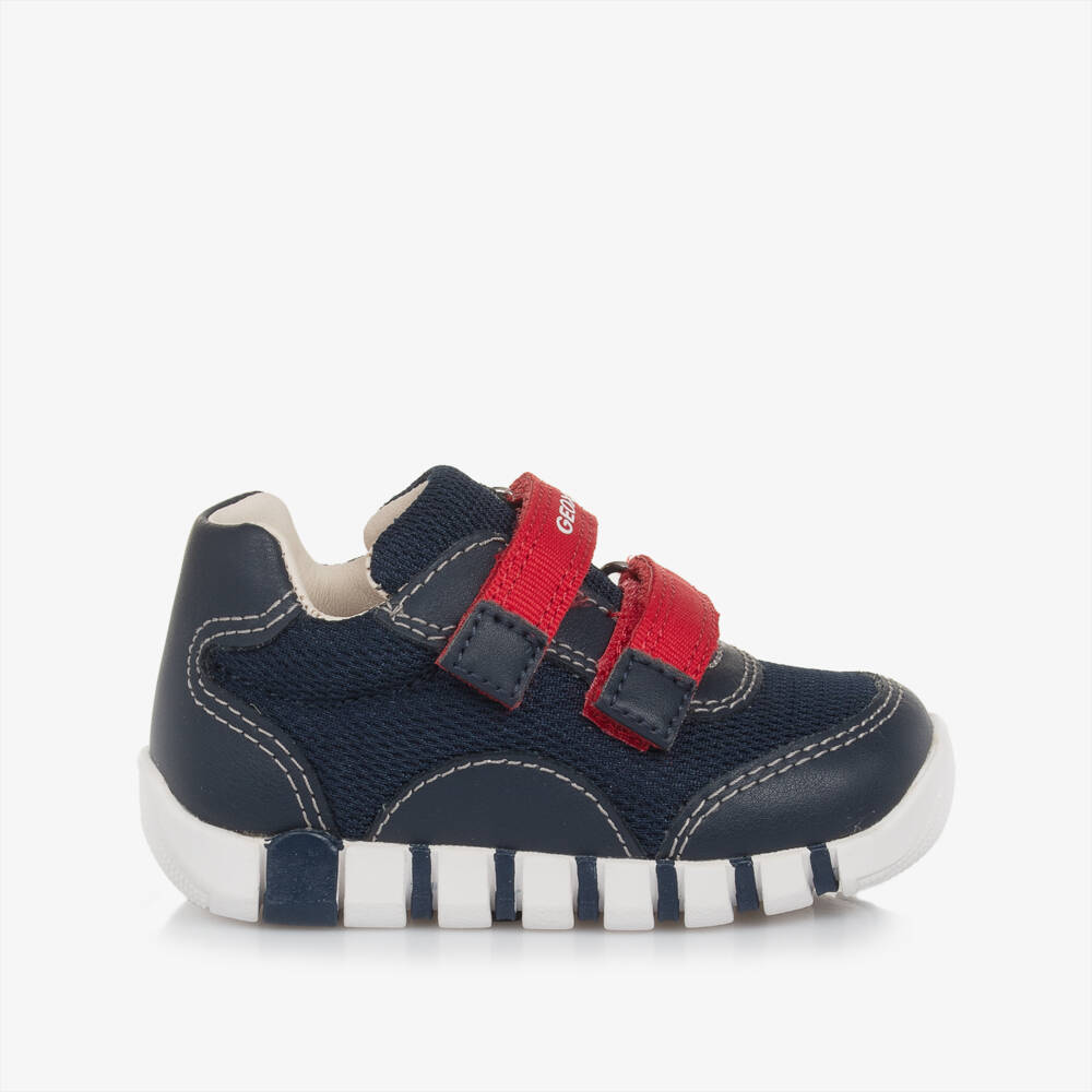 Geox-Boys Navy Velcro Breathable Sneakers | Childrensalon Outlet